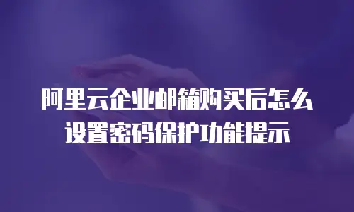 阿里云企业邮箱购买后怎么设置密码保护功能提示