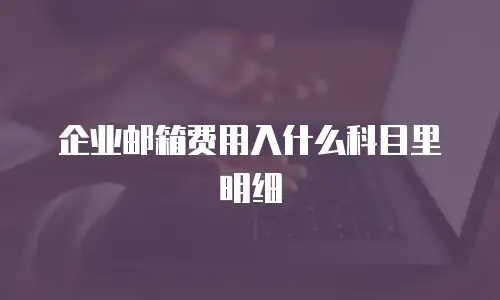 企业邮箱费用入什么科目里明细