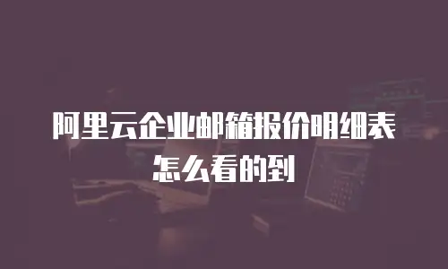 阿里云企业邮箱报价明细表怎么看的到