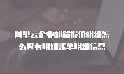 阿里云企业邮箱报价明细怎么查看明细账单明细信息