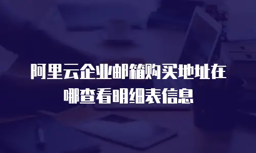 阿里云企业邮箱购买地址在哪查看明细表信息