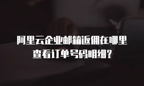 阿里云企业邮箱返佣在哪里查看订单号码明细？