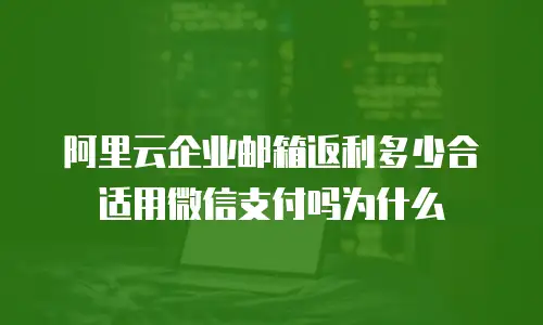 阿里云企业邮箱返利多少合适用微信支付吗为什么