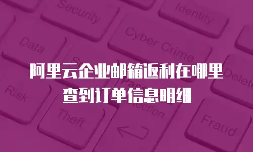 阿里云企业邮箱返利在哪里查到订单信息明细