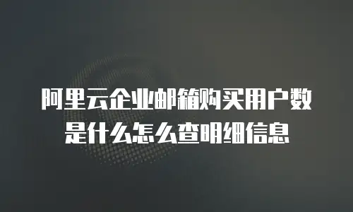 阿里云企业邮箱购买用户数是什么怎么查明细信息