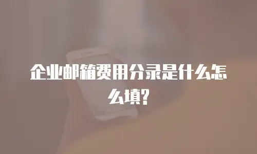 企业邮箱费用分录是什么怎么填?