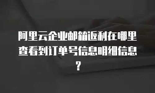 阿里云企业邮箱返利在哪里查看到订单号信息明细信息?