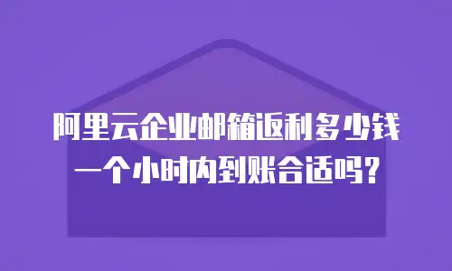 阿里云企业邮箱返利多少钱一个小时内到账合适吗？