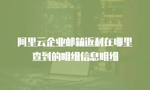 阿里云企业邮箱返利在哪里查到的明细信息明细