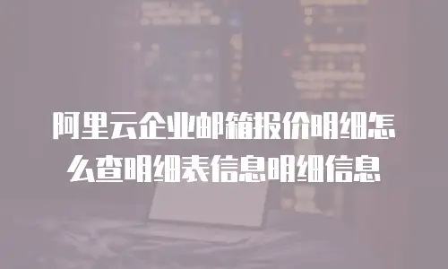 阿里云企业邮箱报价明细怎么查明细表信息明细信息