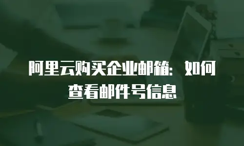 阿里云购买企业邮箱：如何查看邮件号信息