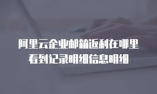 阿里云企业邮箱返利在哪里看到记录明细信息明细