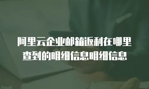 阿里云企业邮箱返利在哪里查到的明细信息明细信息