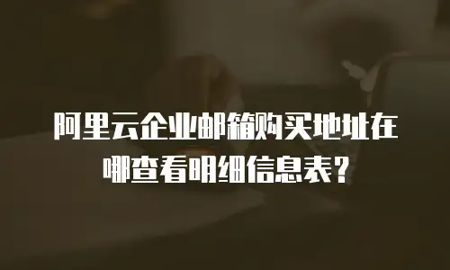 阿里云企业邮箱购买地址在哪查看明细信息表？