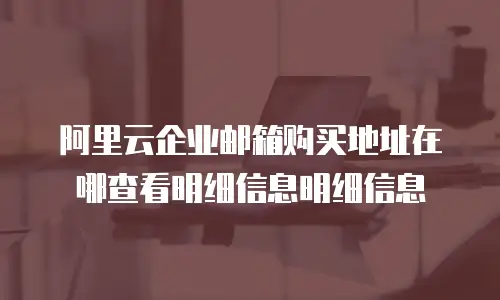 阿里云企业邮箱购买地址在哪查看明细信息明细信息