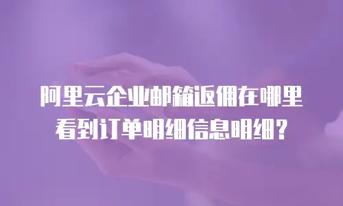 阿里云企业邮箱返佣在哪里看到订单明细信息明细？