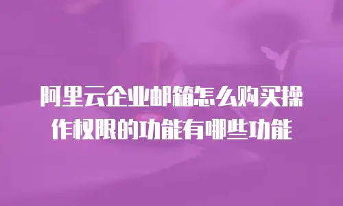 阿里云企业邮箱怎么购买操作权限的功能有哪些功能