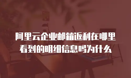 阿里云企业邮箱返利在哪里看到的明细信息吗为什么