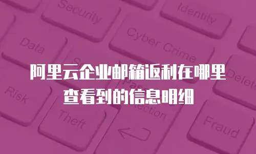 阿里云企业邮箱返利在哪里查看到的信息明细