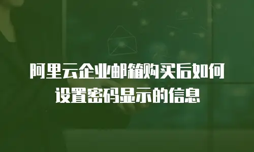 阿里云企业邮箱购买后如何设置密码显示的信息