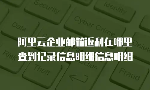 阿里云企业邮箱返利在哪里查到记录信息明细信息明细