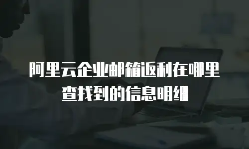 阿里云企业邮箱返利在哪里查找到的信息明细