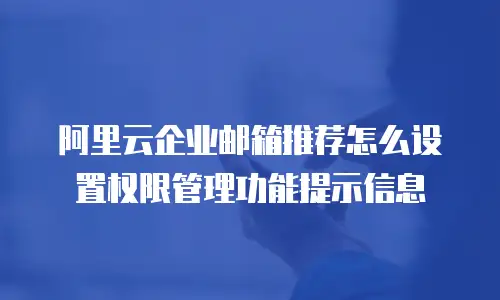 阿里云企业邮箱推荐怎么设置权限管理功能提示信息
