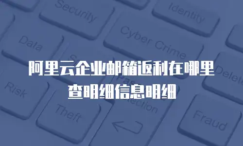 阿里云企业邮箱返利在哪里查明细信息明细