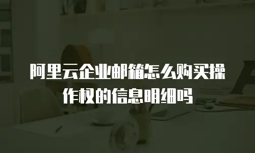 阿里云企业邮箱怎么购买操作权的信息明细吗