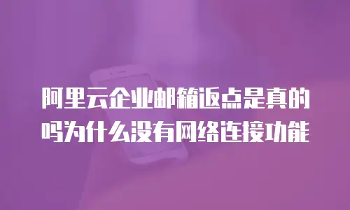 阿里云企业邮箱返点是真的吗为什么没有网络连接功能