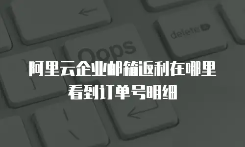 阿里云企业邮箱返利在哪里看到订单号明细