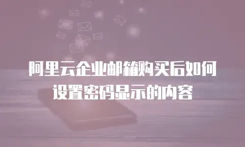 阿里云企业邮箱购买后如何设置密码显示的内容