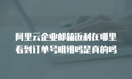 阿里云企业邮箱返利在哪里看到订单号明细吗是真的吗