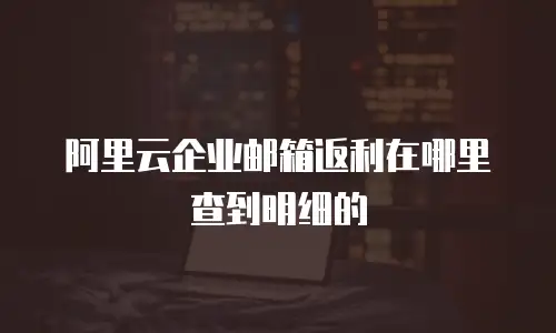 阿里云企业邮箱返利在哪里查到明细的