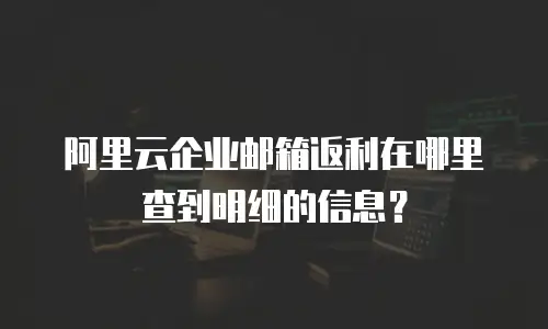 阿里云企业邮箱返利在哪里查到明细的信息?