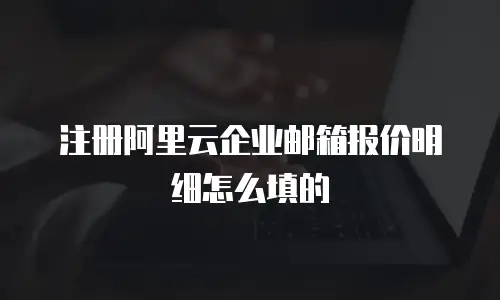 注册阿里云企业邮箱报价明细怎么填的