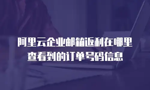 阿里云企业邮箱返利在哪里查看到的订单号码信息