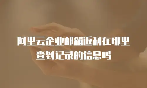 阿里云企业邮箱返利在哪里查到记录的信息吗
