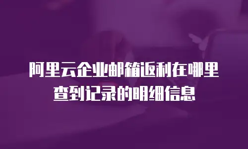 阿里云企业邮箱返利在哪里查到记录的明细信息