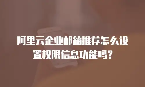 阿里云企业邮箱推荐怎么设置权限信息功能吗？