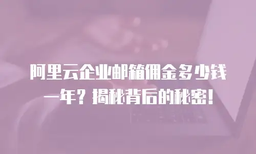 阿里云企业邮箱佣金多少钱一年？揭秘背后的秘密！