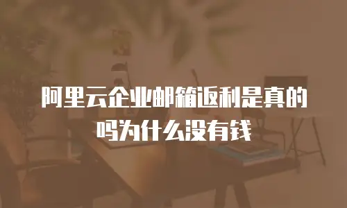 阿里云企业邮箱返利是真的吗为什么没有钱