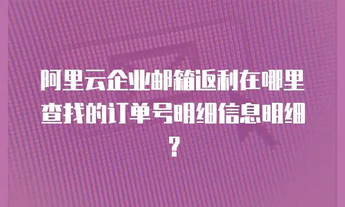 阿里云企业邮箱返利在哪里查找的订单号明细信息明细？