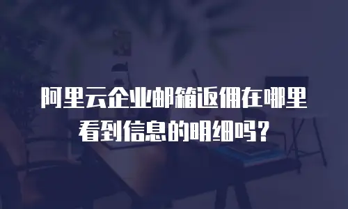 阿里云企业邮箱返佣在哪里看到信息的明细吗？