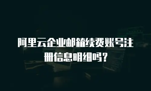阿里云企业邮箱续费账号注册信息明细吗？