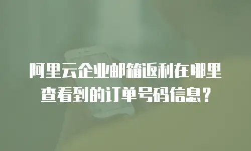 阿里云企业邮箱返利在哪里查看到的订单号码信息？