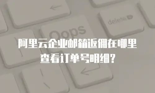 阿里云企业邮箱返佣在哪里查看订单号明细？