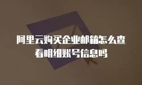 阿里云购买企业邮箱怎么查看明细账号信息吗
