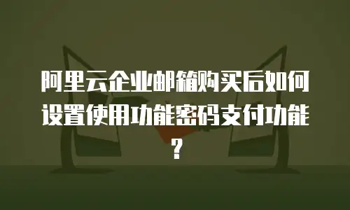 阿里云企业邮箱购买后如何设置使用功能密码支付功能？