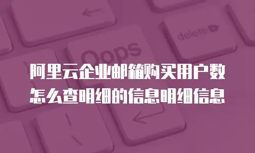 阿里云企业邮箱购买用户数怎么查明细的信息明细信息